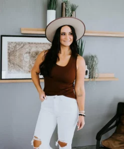 Salvia Crocker Ribbed Tank By Lily & Lottie