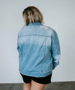 Risen Curvy Zamora Distressed Denim Jacket