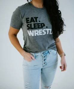 Wildberry Waves Eat Sleep Wrestle Graphic Tee