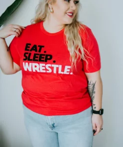 Wildberry Waves Eat Sleep Wrestle Graphic Tee