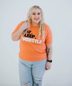 Wildberry Waves Eat Sleep Wrestle Graphic Tee