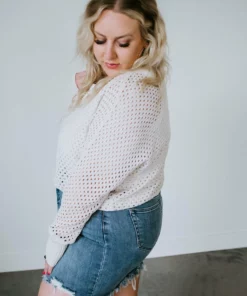 Ee:some Curvy Mira Eyelet Sweater