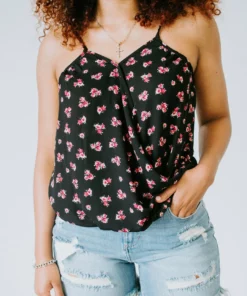 Haptics Floral Feelings Surplice Tank