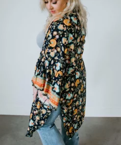 Haptics Garden Splendor Floral Kimono Curvy