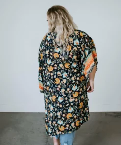 Haptics Garden Splendor Floral Kimono Curvy