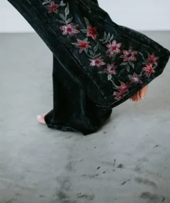 Blue Buttercup Bottoms Shairae Embroidered Flare Legging