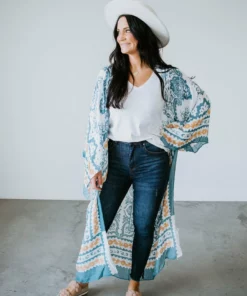 Ruggine Curvy Sunny Livin' Damask Duster Kimono