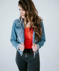 Veracci Outerwear Lowyn Fleece Hood Denim Jacket