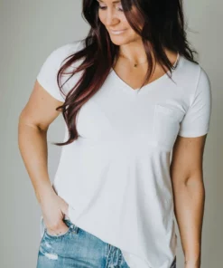 Lauriebelles Off White Lily & Lottie Perfection V-Neck Tee