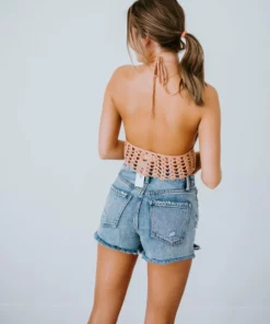 Trend Notes Tops Chance To Charm Crochet Halter Top