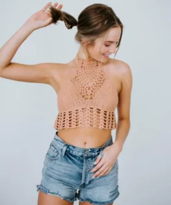 Trend Notes Tops Chance To Charm Crochet Halter Top