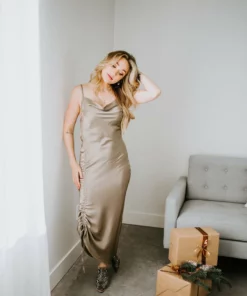 Mable Dresses Maurie Cowl Neck Midi Dress