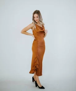 Mable Dresses Maurie Cowl Neck Midi Dress