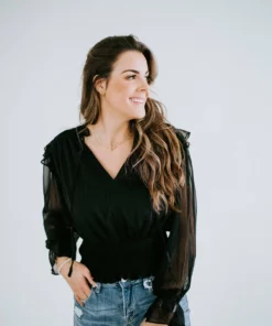 Main Strip Cassandra Smocked Waist Blouse