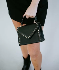 H&D Accessories Rian Studded Top Handle Bag