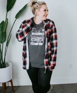 Clothing Of America Well Plaid Button Down Top Curvy