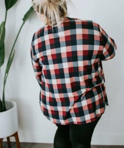 Clothing Of America Well Plaid Button Down Top Curvy