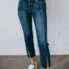 VERVET By Flying Monkey Misty Front Slit Straight Jean