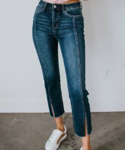 VERVET By Flying Monkey Misty Front Slit Straight Jean