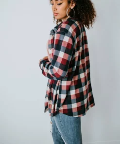 Clothing Of America Well Plaid Button Down Top Curvy