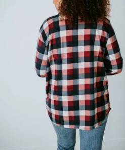 Clothing Of America Well Plaid Button Down Top Curvy
