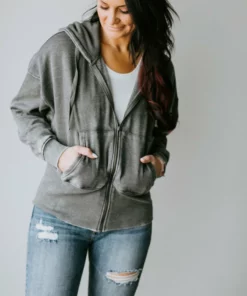 Mono B Jayda Dolman Zip Up Hoodie Curvy