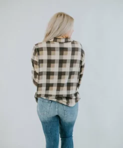 Clothing Of America Well Plaid Button Down Top Curvy