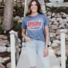 Country Deep USA Distressed Graphic Tee