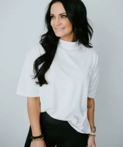 Lauriebelles Archie Mock Neck Tee By Chelsea DeBoer