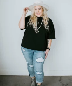 Lauriebelles Archie Mock Neck Tee By Chelsea DeBoer