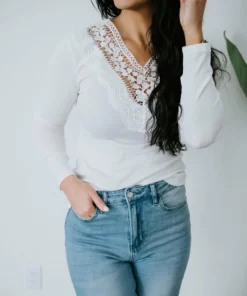 Kentce Fashion Curvy Embrace The Lace V-Neck Top