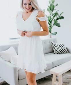 Dani & Em Dresses Carmen Cold Shoulder Ruffle Dress