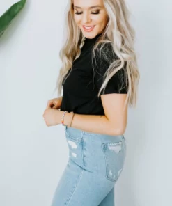 No Less Than Claire Cropped Baby Tee