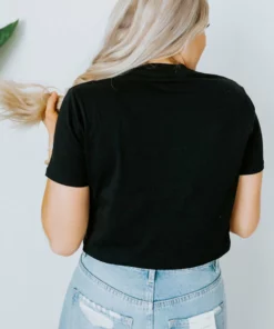 No Less Than Claire Cropped Baby Tee