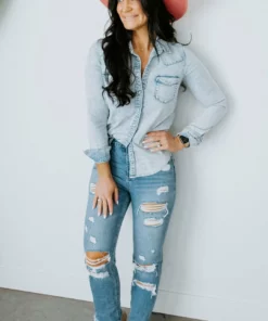 Lauriebelles Corb Lily & Lottie Pearl Snap Denim Shirt