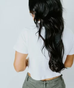 No Less Than Claire Cropped Baby Tee