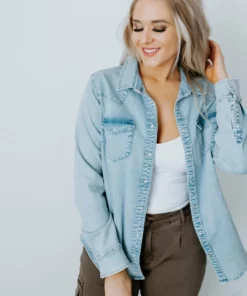 Lauriebelles Corb Lily & Lottie Pearl Snap Denim Shirt