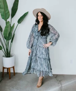 Dress Forum Dresses Wynette Paisley Ruffle Trim Dress