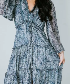 Dress Forum Dresses Wynette Paisley Ruffle Trim Dress