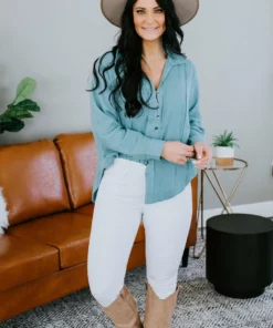 Trend Notes Miss Thing Button Down Shirt Tops