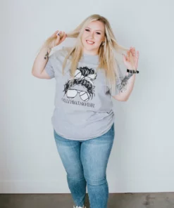 Midwest Tees Curvy Volleyball Mom Graphic Tee