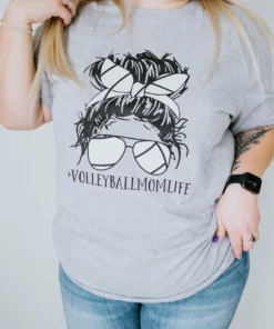 Midwest Tees Curvy Volleyball Mom Graphic Tee