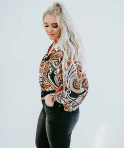 Avvio LA Florian Printed Woven Bodysuit Tops