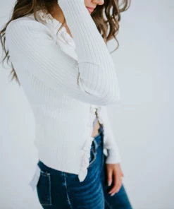 Listicle Picture Perfect Ruffle Cardigan