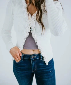 Listicle Picture Perfect Ruffle Cardigan