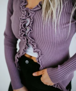 Listicle Picture Perfect Ruffle Cardigan