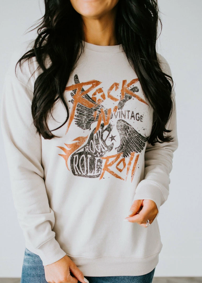 Pink Nabi Rock 'N Roll Graphic Pullover Curvy 5 Pink Nabi Rock 'N Roll Graphic Pullover Curvy