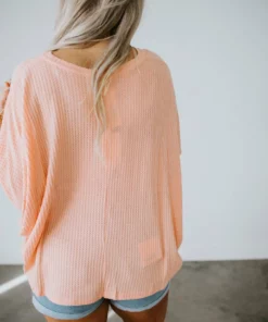 La Miel Curvy Tiana Waffle Knit Top