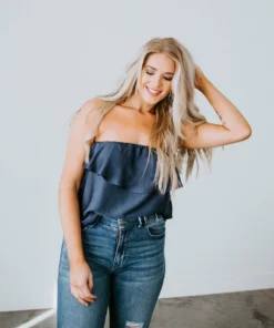 La Miel Tops Dahlia Strapless Ruffle Top