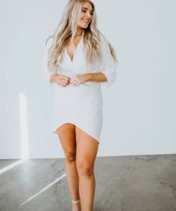 Venti6 Dresses Kaia Ruched V-Neck Dress